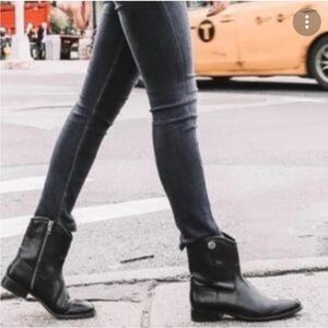Frye Melissa Button Ankle Black Leather Boots Women Size 9